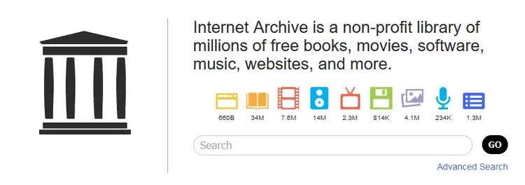 Internet Archive main page